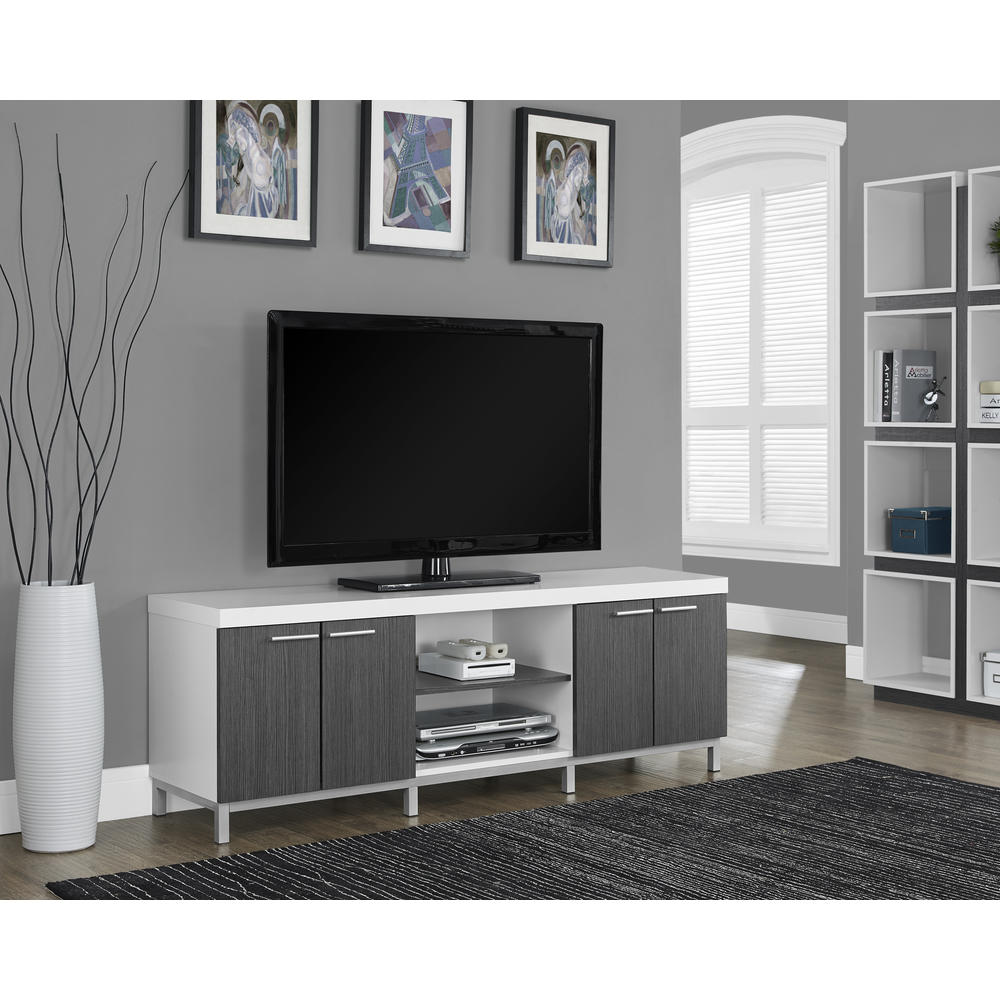 Monarch Specialties TV STAND - 60"L / WHITE / GREY