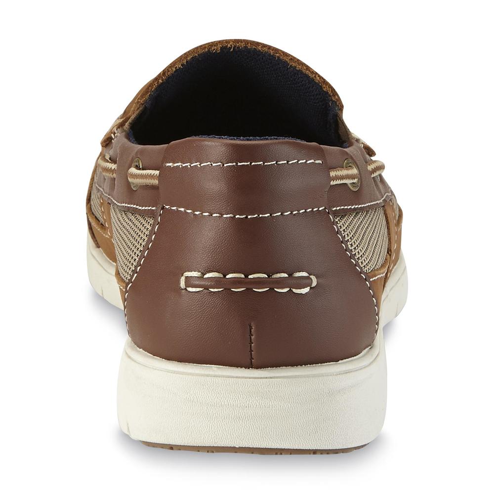 Thom McAn Men's Starboard Leather Boat Shoe - Tan