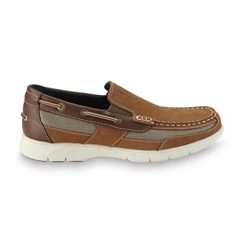 Thom McAn Men's Starboard Leather Boat Shoe - Tan