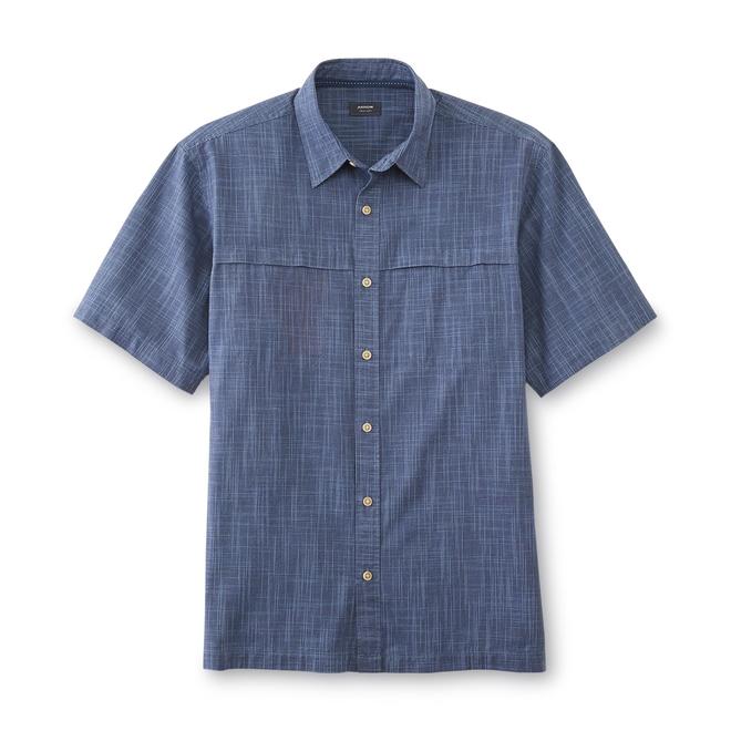 Arrow Men's Camp Shirt Crosshatch Pattern