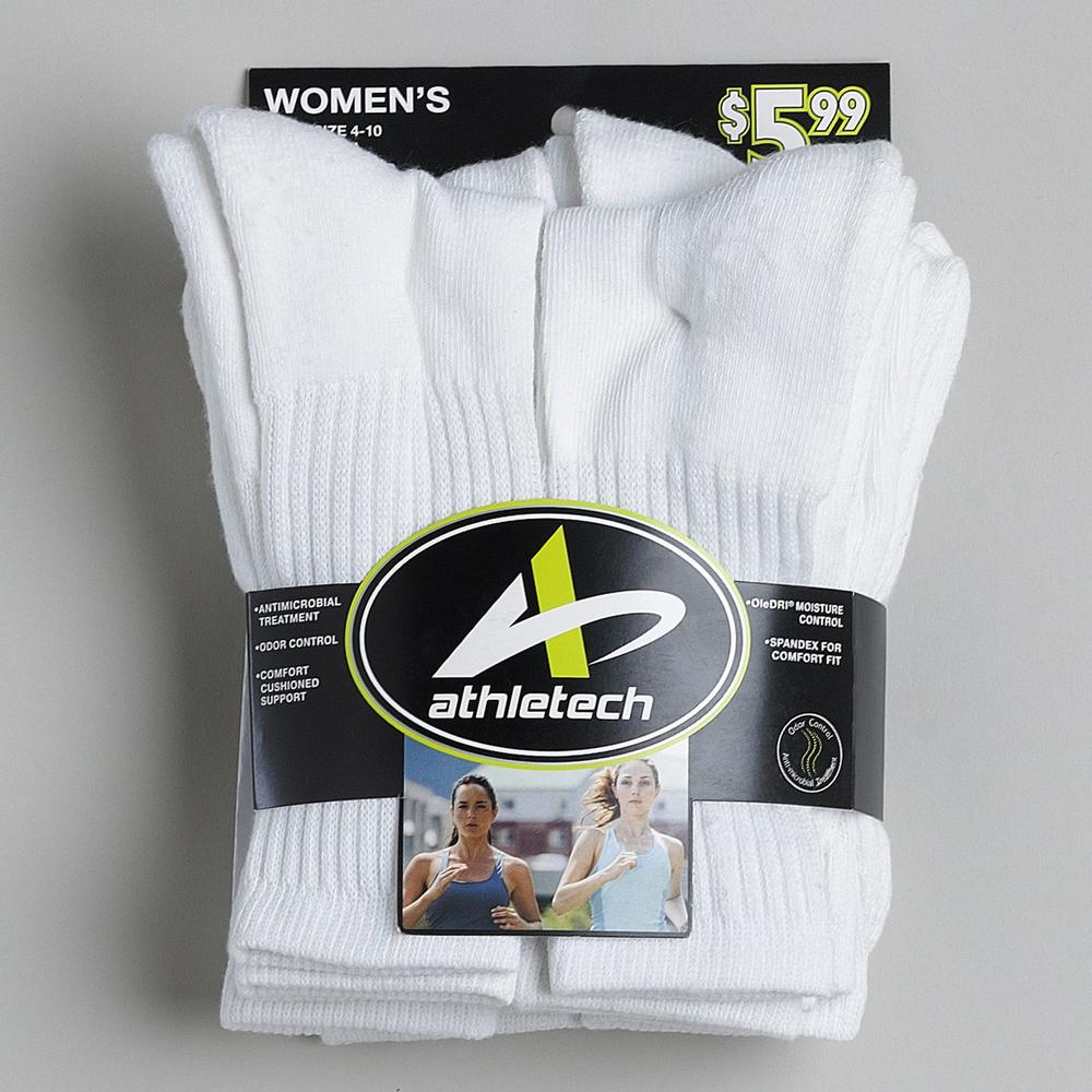 Athletech Women&#39;s 6&#45;Pair Crew Performance Sport Socks