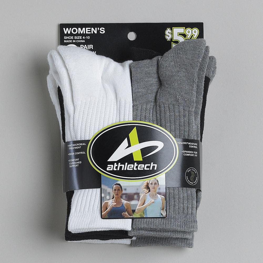 Athletech Women&#39;s 6&#45;Pair Crew Performance Sport Socks