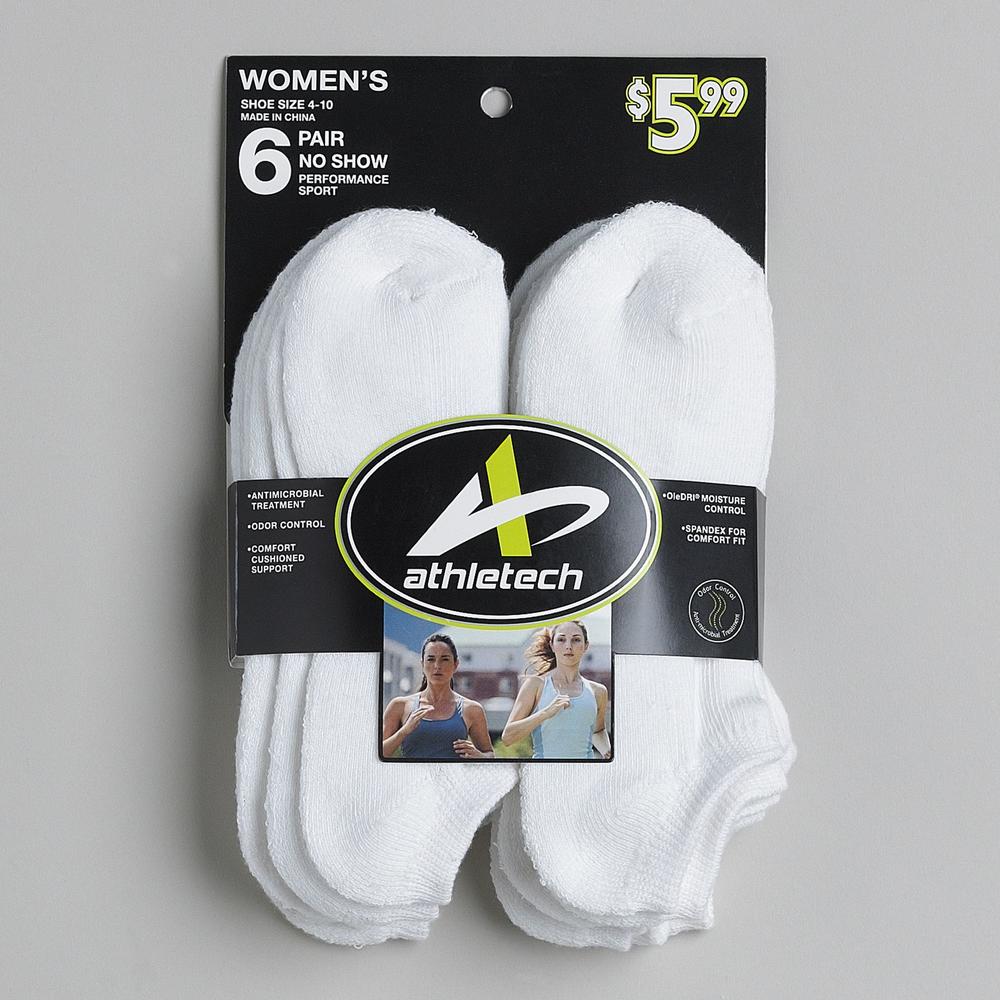 Athletech Women&#39;s 6&#45;Pair No&#45;Show Performance Sport Socks