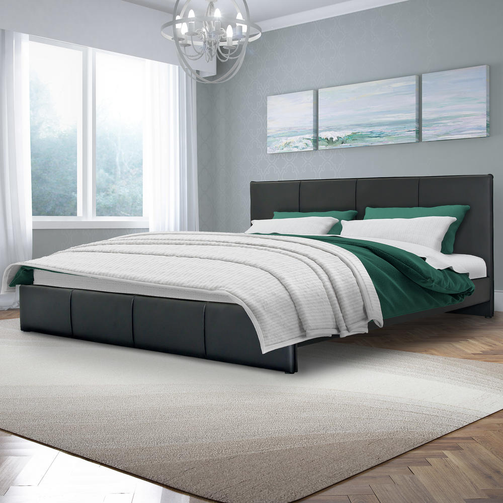 CorLiving Fairfield Bonded Leather King Bed