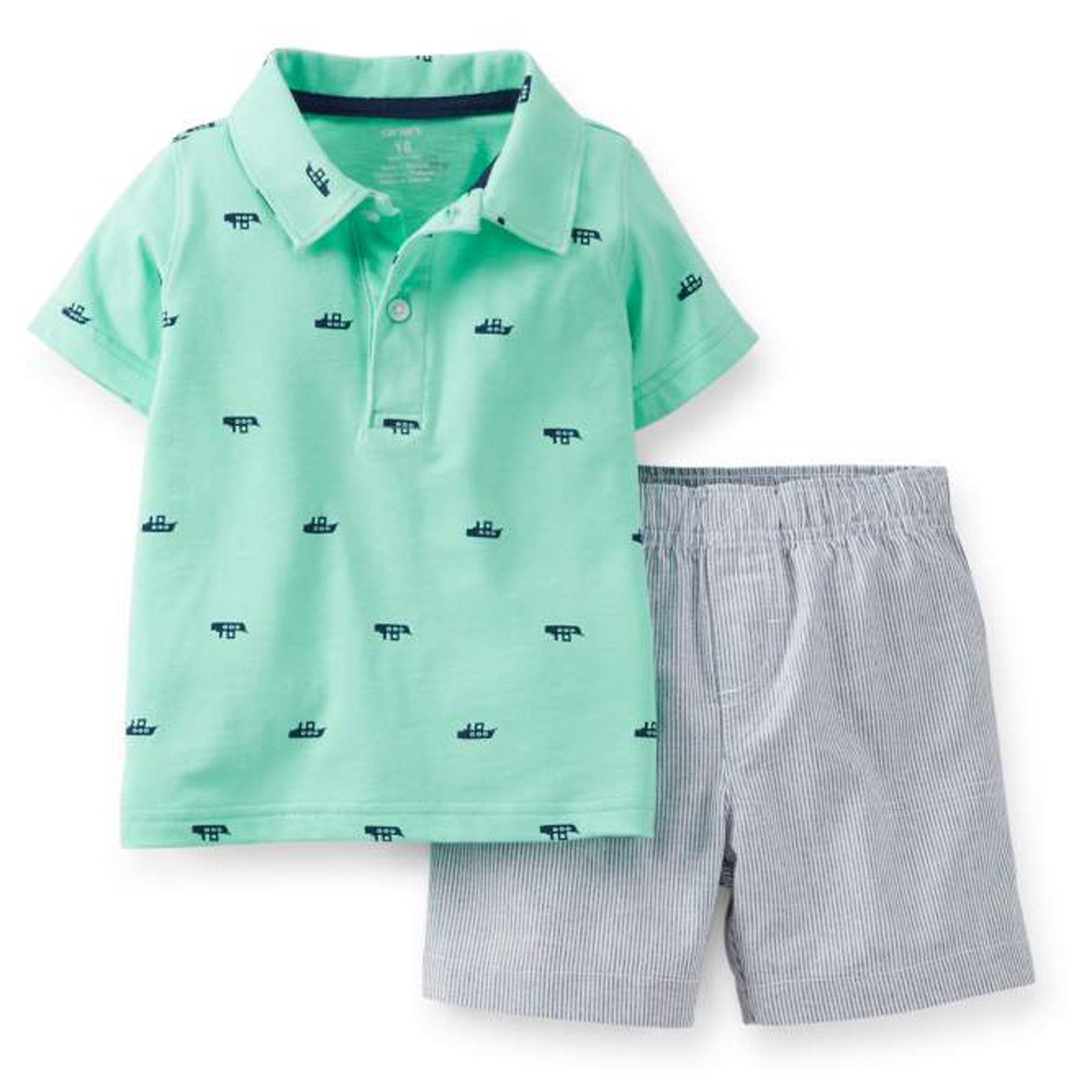 Carter's Toddler Boy's Polo Shirt & Shorts - Ships & Striped