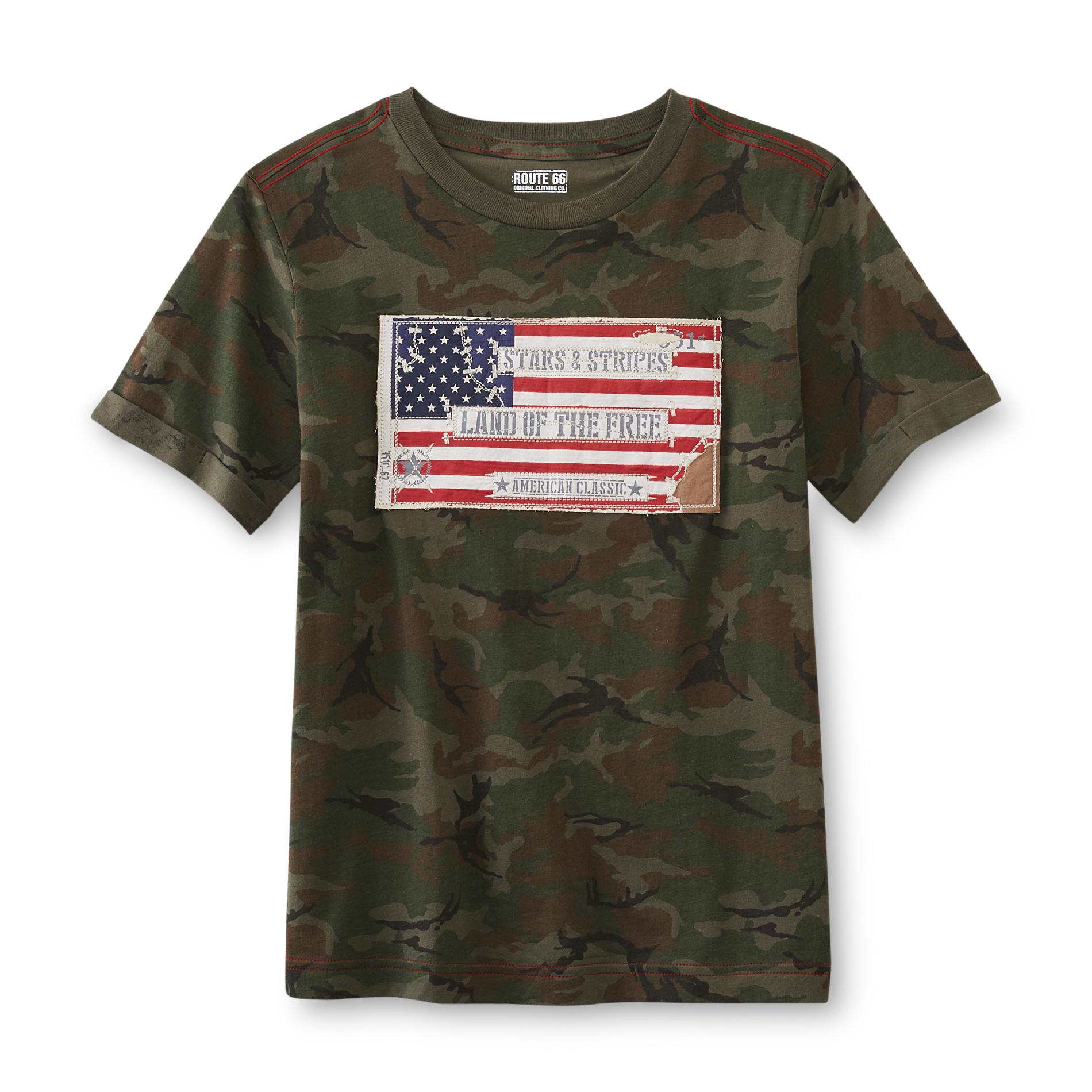 Route 66 Boy's Camouflage T-Shirt - Stars & Stripes