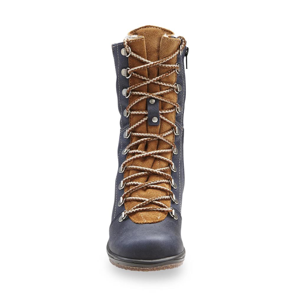Martino Women's Banff 9 Navy/Brown Lace-Up Winter Weather Snow Boot