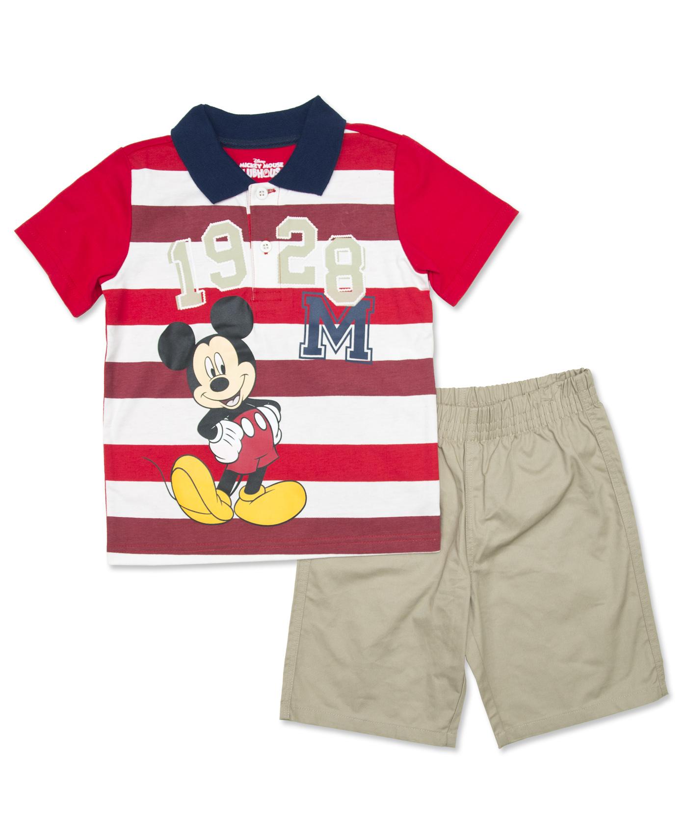 Disney Mickey Mouse Infant & Toddler Boy's Polo Shirt & Shorts - Striped