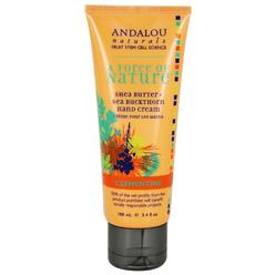 Andalou Naturals A Force Of Nature Shea Butter + Sea Buckthorn Hand Cream Clementine 3.4 Oz.