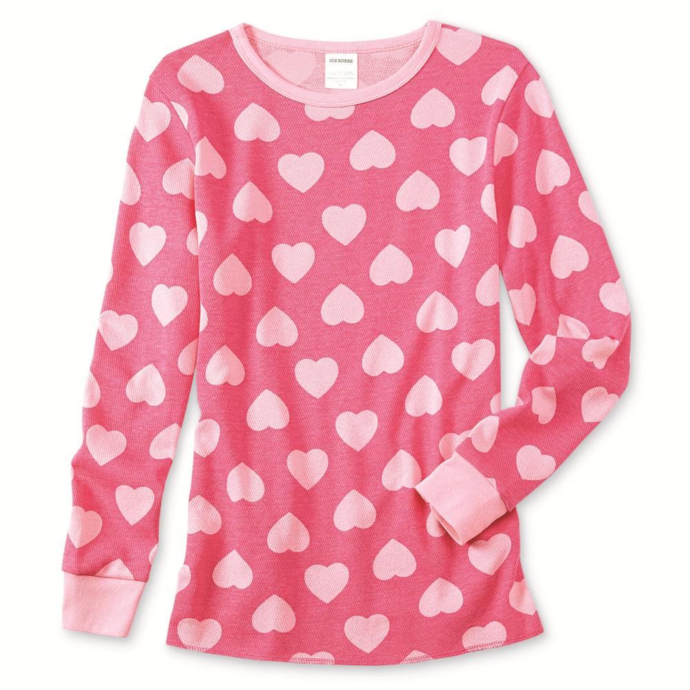 Joe by Joe Boxer Women's Waffle Knit Top- Thermal Collection - Hearts