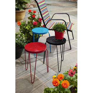 Essential Garden 18 Metal Plant Stand Blue Outdoor Living