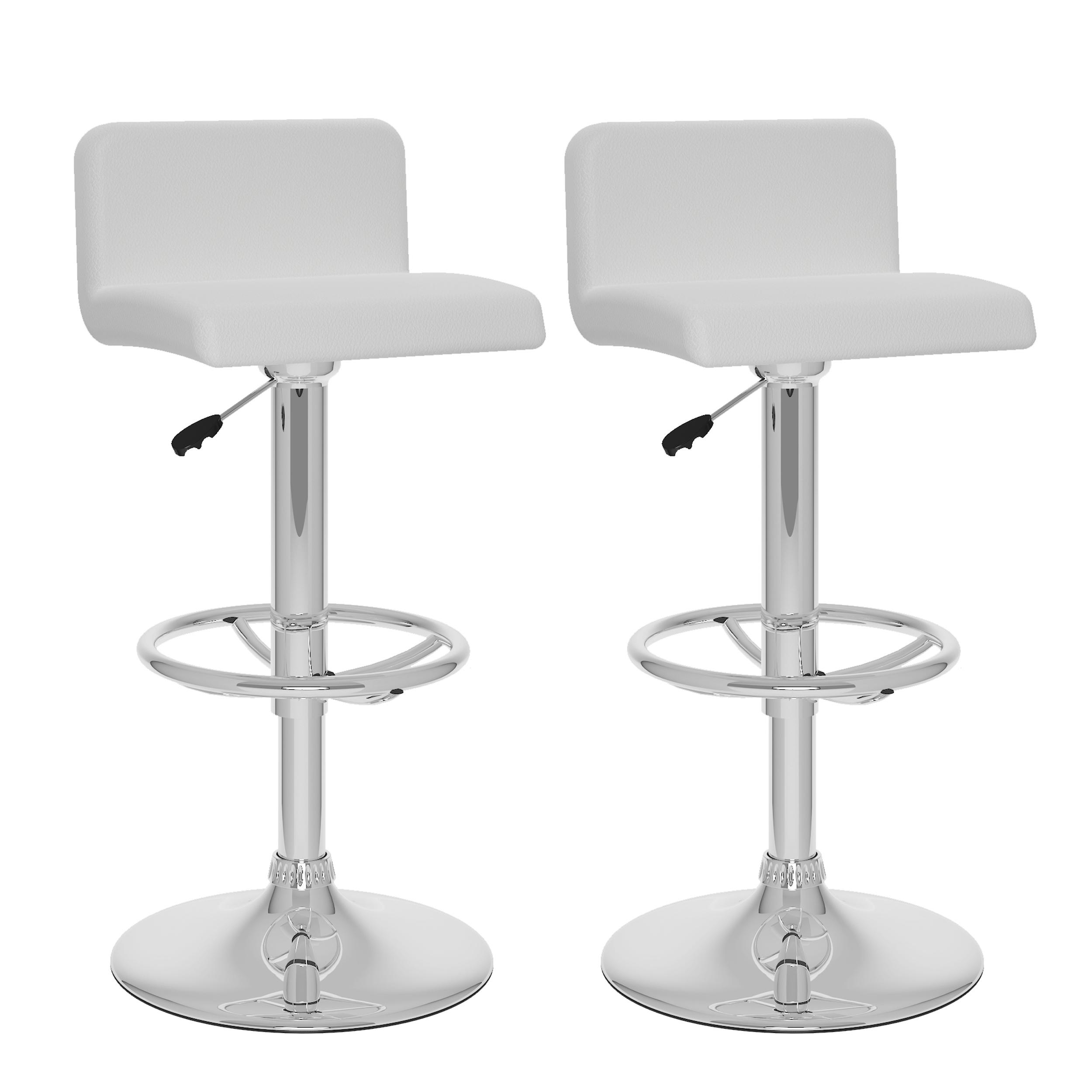 CorLiving Low Back Adjustable Bar Stool, set of 2, Black Leatherette CorLiving Low Back Adjustable Bar Stool, set of 2, Black Leatherette