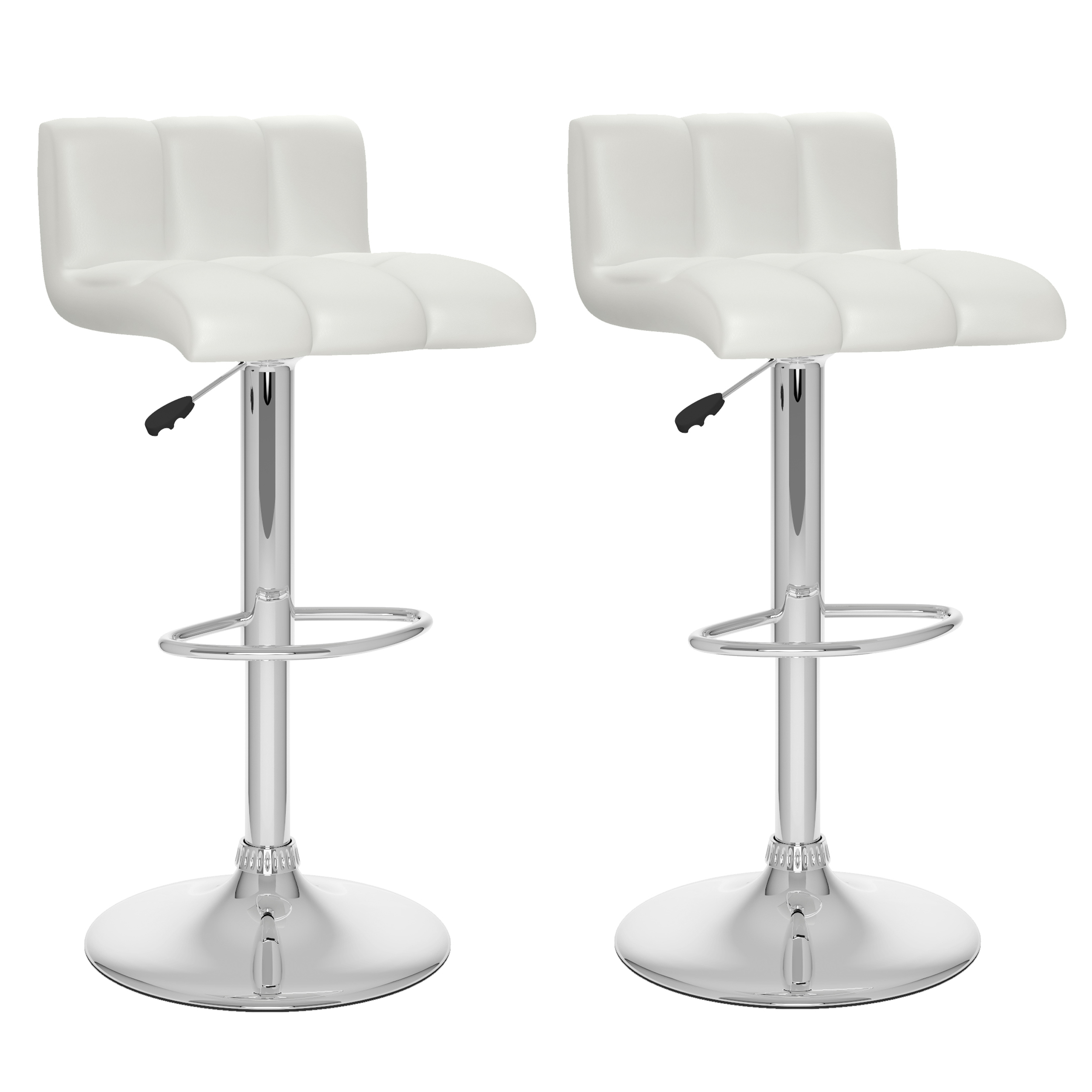 CorLiving Low Back Adjustable Bar Stool, set of 2, Black Leatherette CorLiving Low Back Adjustable Bar Stool, set of 2, Black Leatherette
