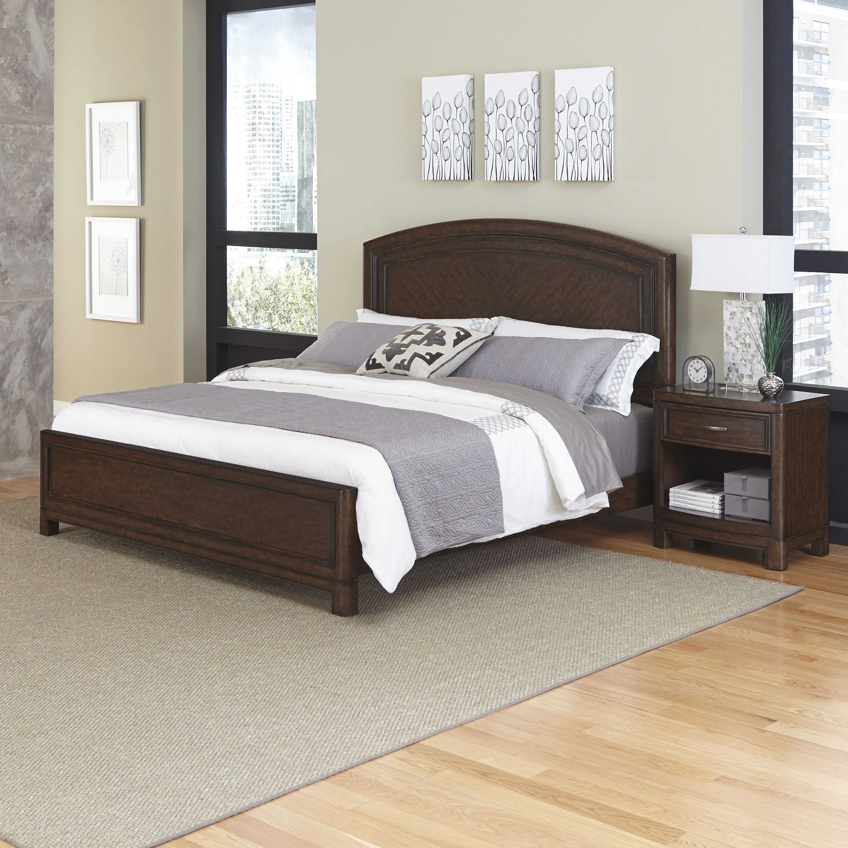 Home Styles Crescent Hill King Bed and Night Stand   Home   Furniture
