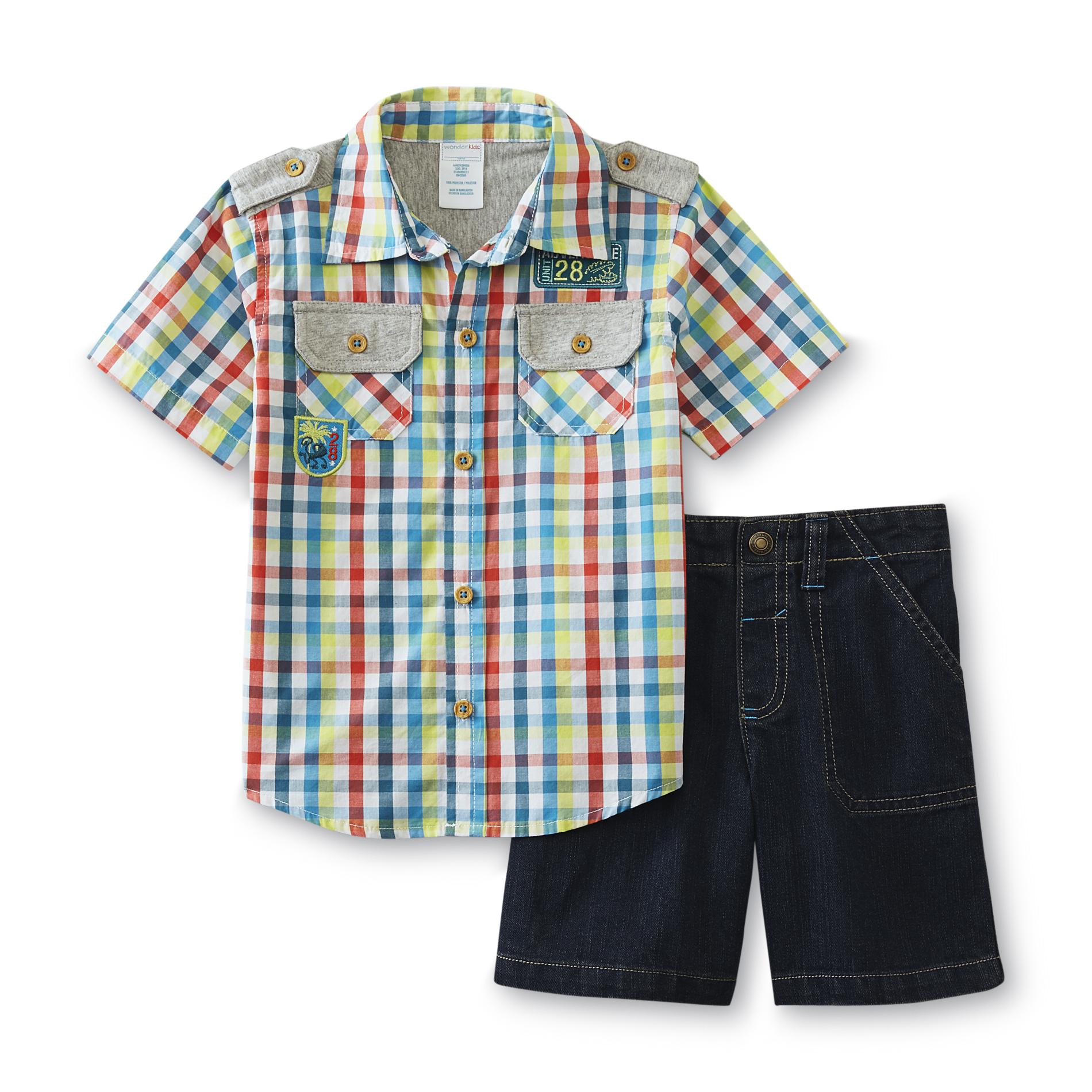 WonderKids Toddler Boy's Shirt & Shorts - Gingham
