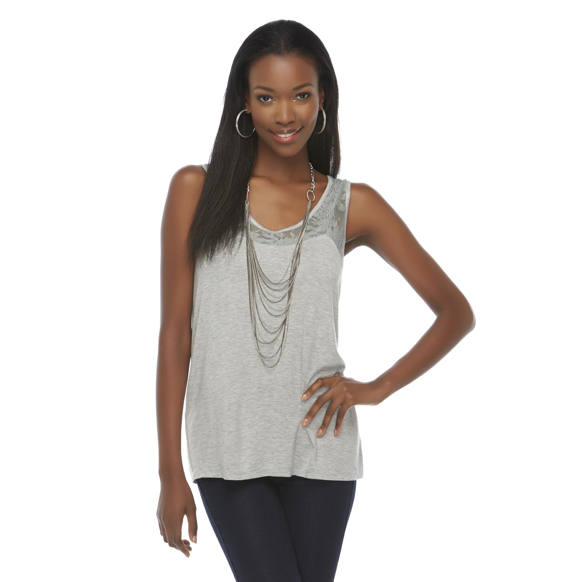 Attention Women's Lace Inset Tank Top