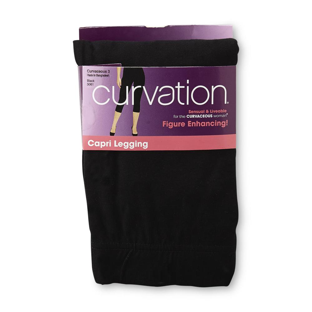 Curvation Women's Plus Figure-Enhancing Capri Leggings