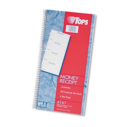 TOPS TOP4161 Spiralbound Carbonless Money Receipt Book