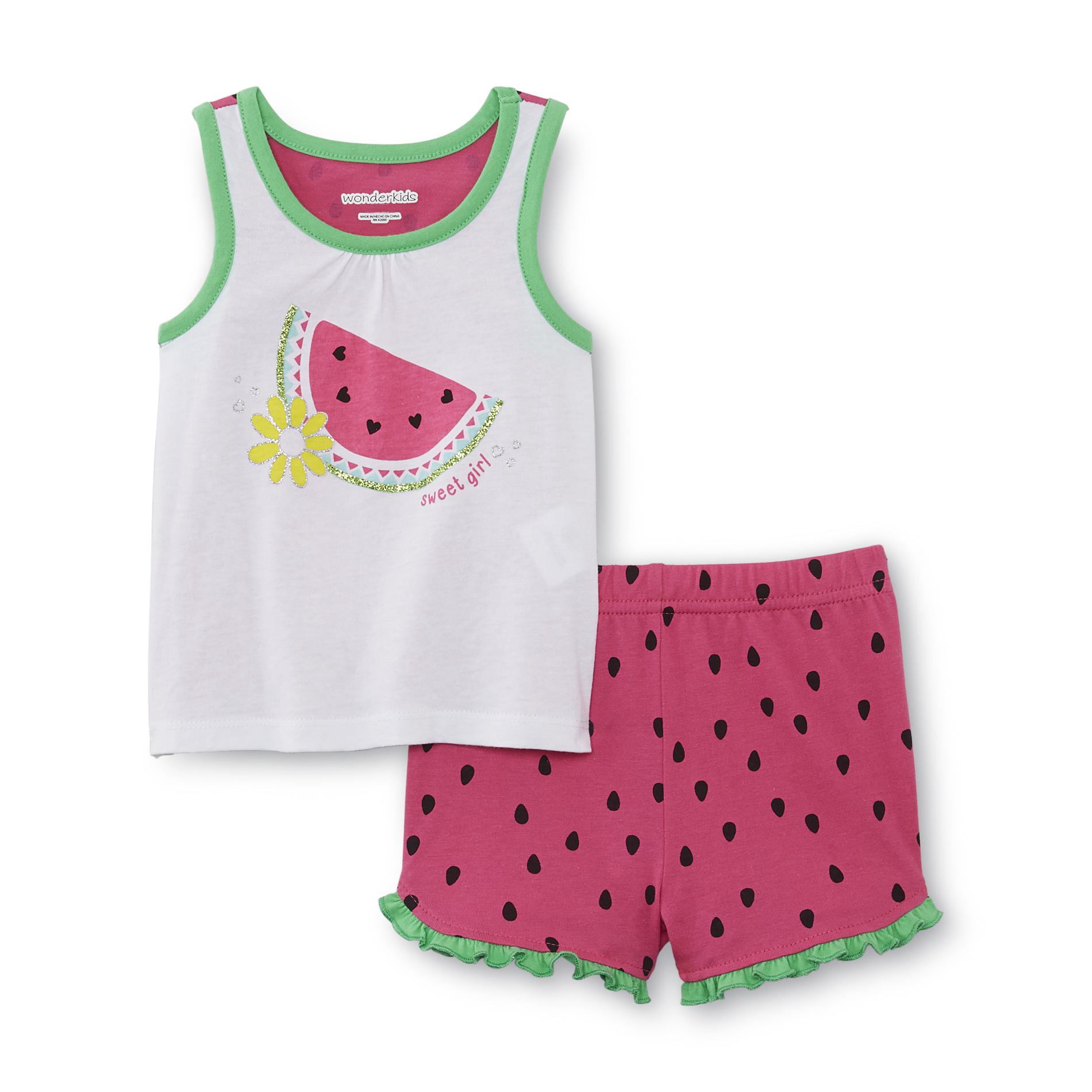 WonderKids Infant & Toddler Girl's Tank Top & Shorts - Watermelon