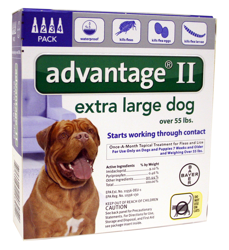 Advantage II for Dogs over 55 lbs  4 Month Supply