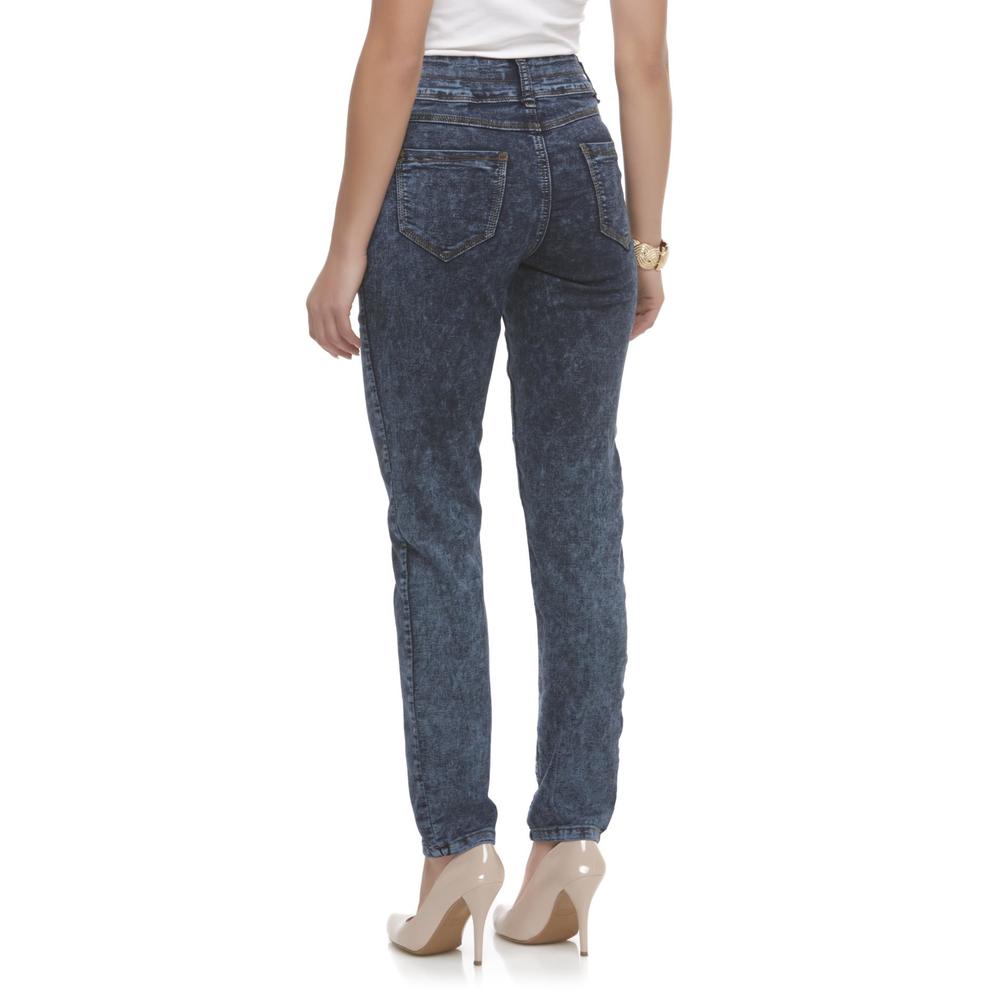 One 5 One Women's French Terry Skinny Jeans - Acid Wash