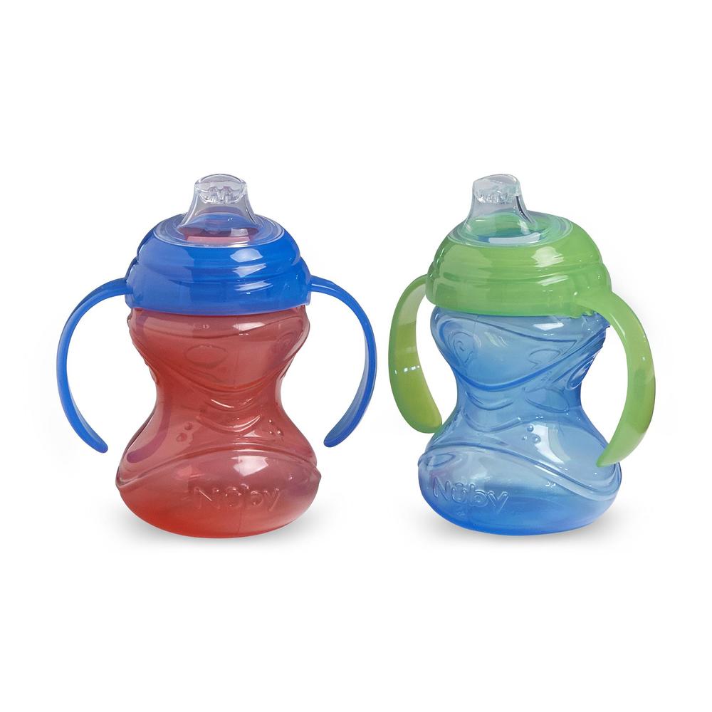 Nuby 2-Pack No-Spill Super Spout 2-Handle Sippy Cups