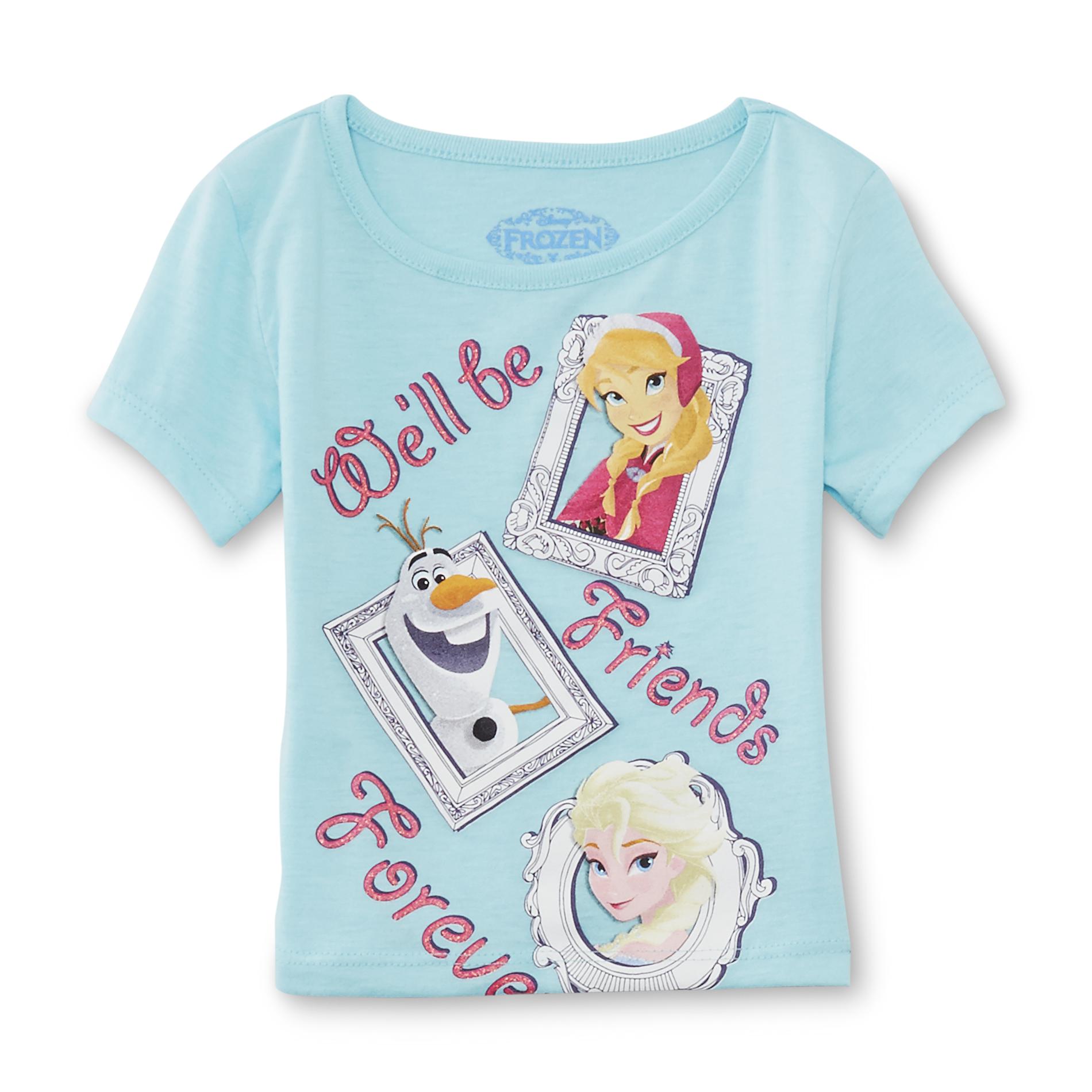 Disney Frozen Toddler Girl's Graphic T-Shirt - Anna  Elsa & Olaf