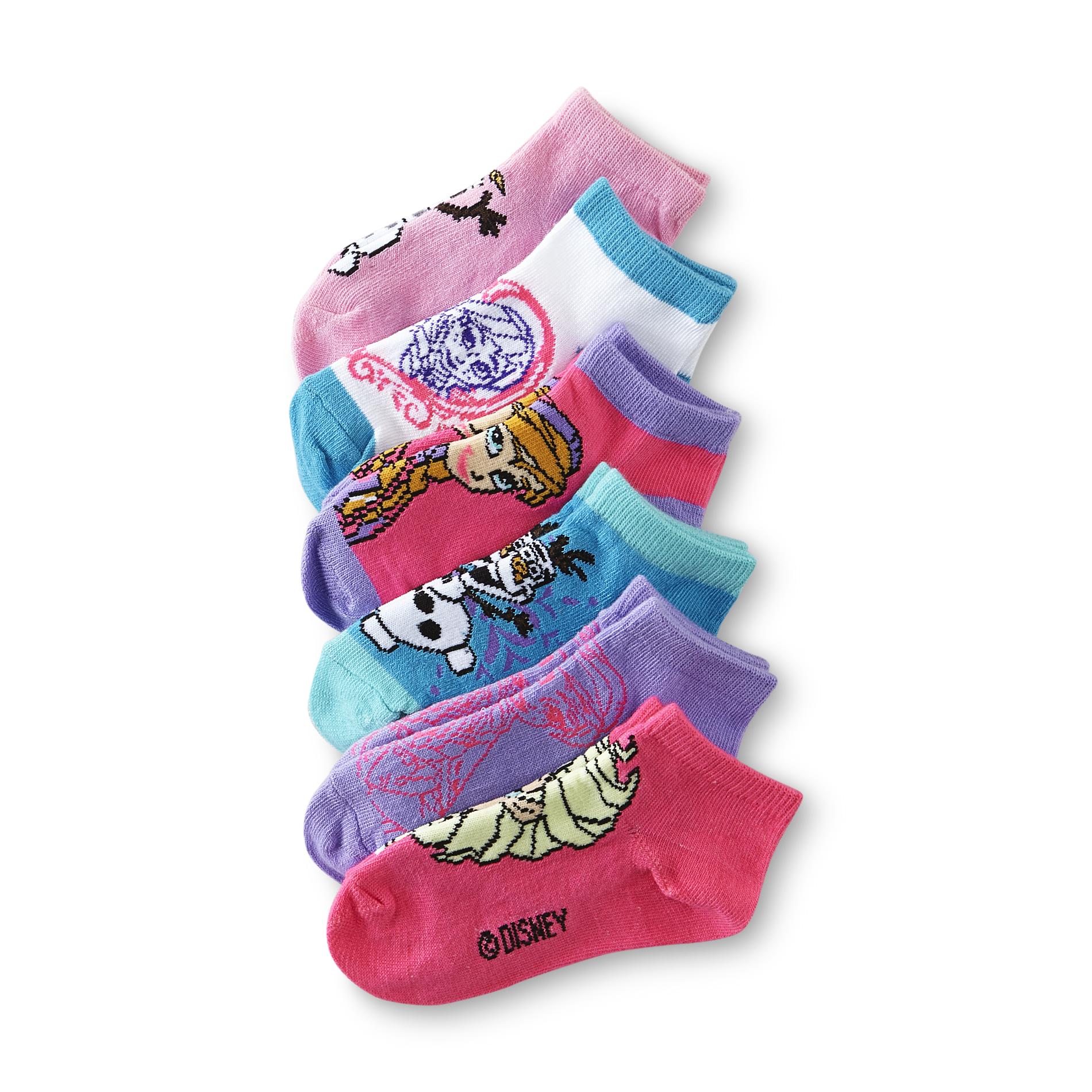 Disney Frozen Toddler Girl's 6Pairs Quarter Crew Socks