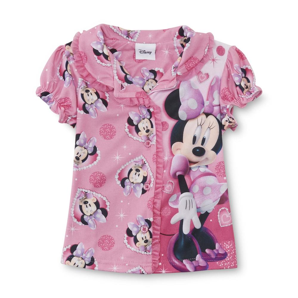 Disney Minnie Mouse Infant & Toddler Girl's Flannel Pajama Top & Pants