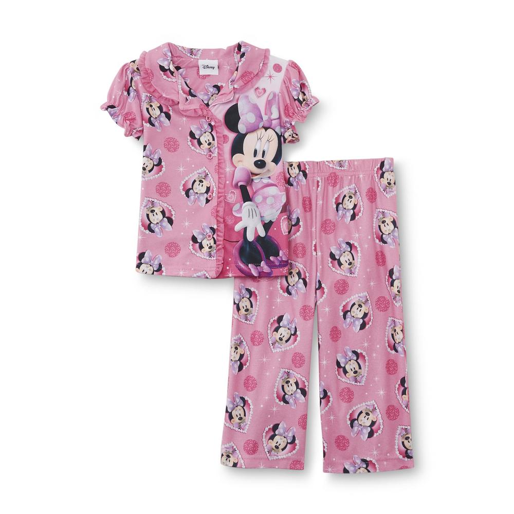 Disney Minnie Mouse Infant & Toddler Girl's Flannel Pajama Top & Pants