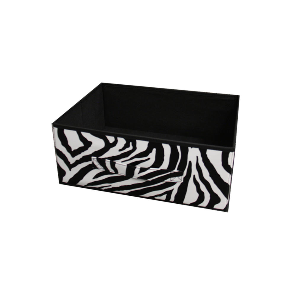 Ore International 52.5 Inch Zebra Print Six Drawer Black Frame Rack on Wheels