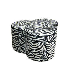 Ore International HB4328 17.5 in. Zebra Storage Ottoman With 3 Seating