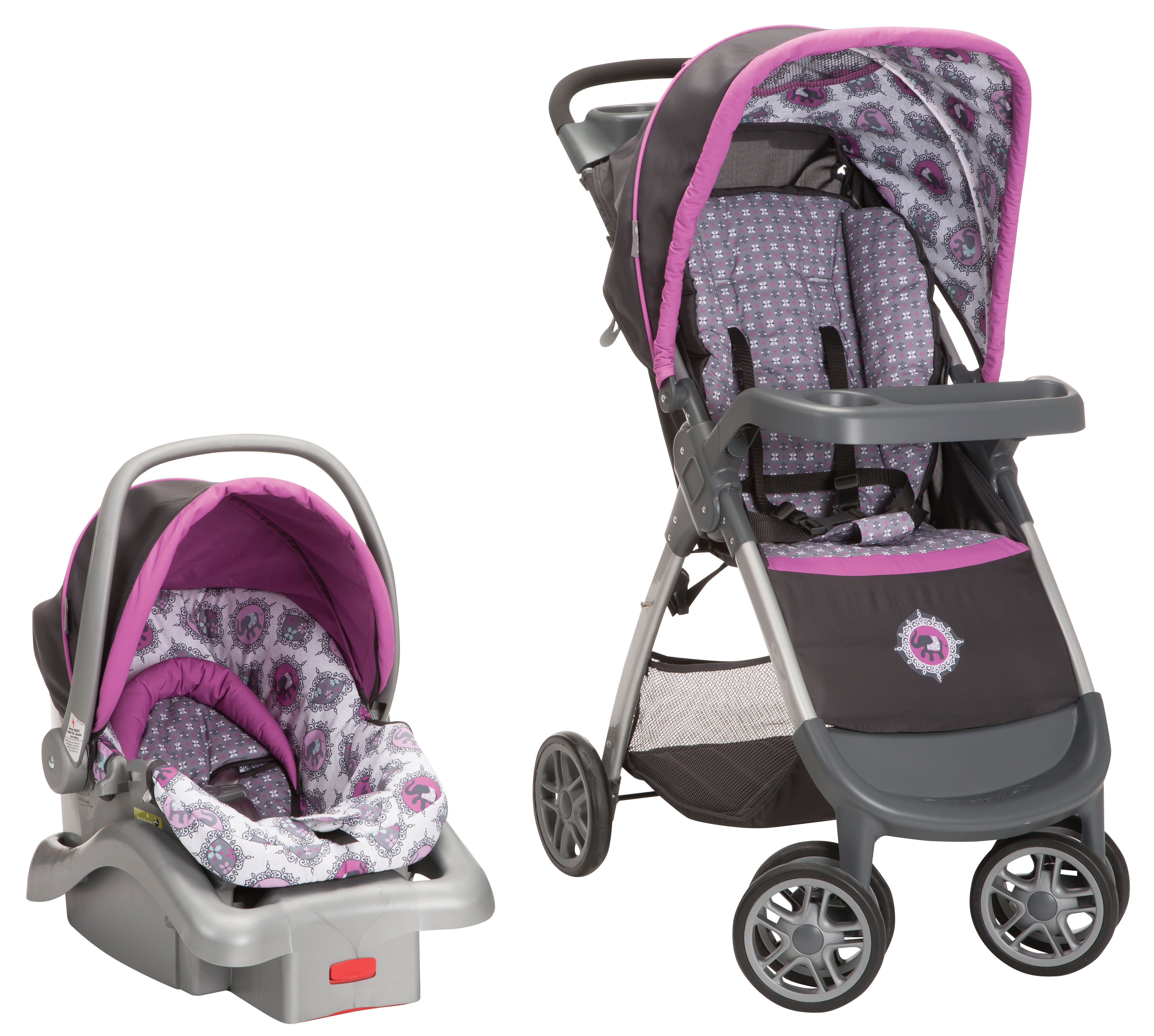 cute baby girl carseat and stroller