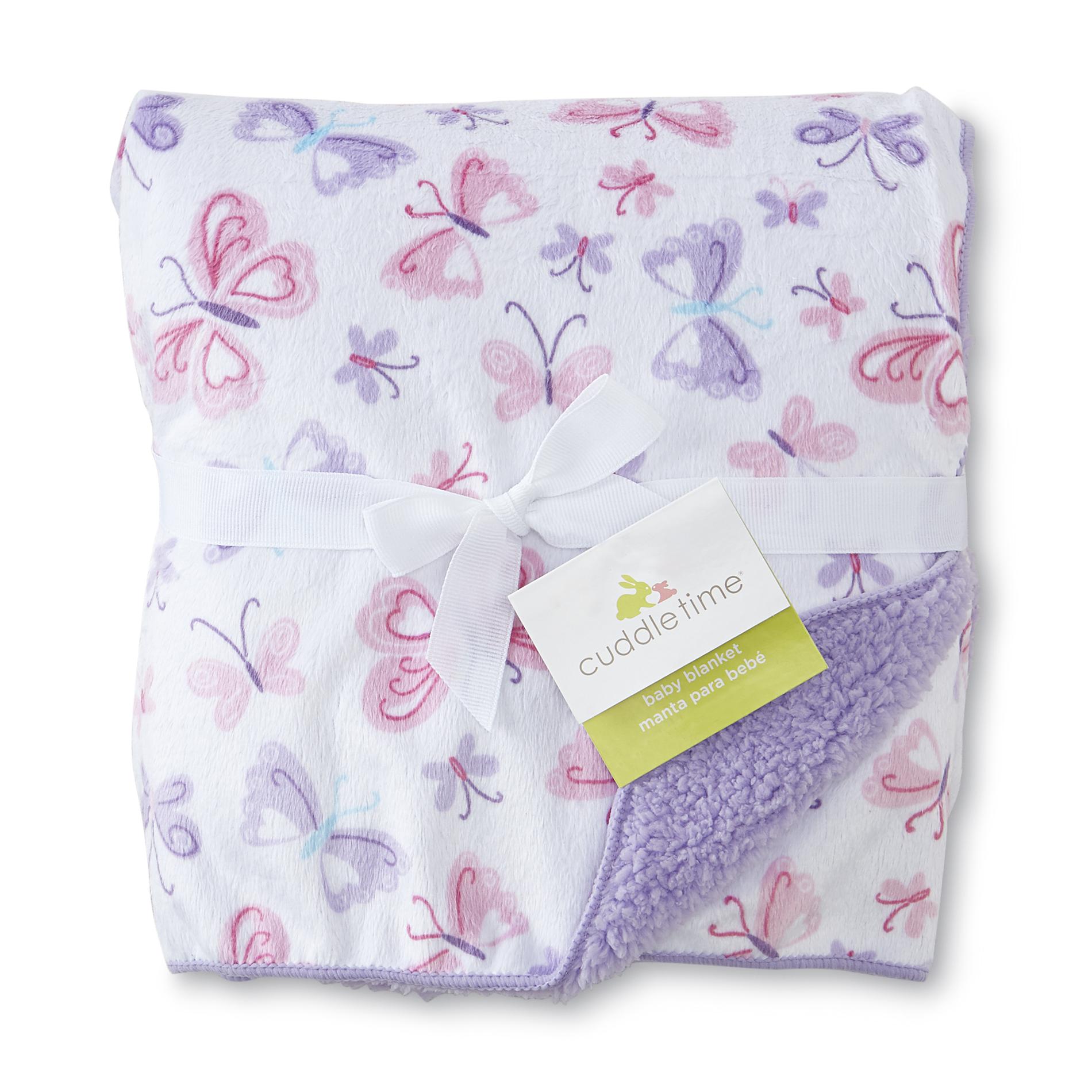 Cuddletime Infant Girl's Plush Blanket - Butterflies