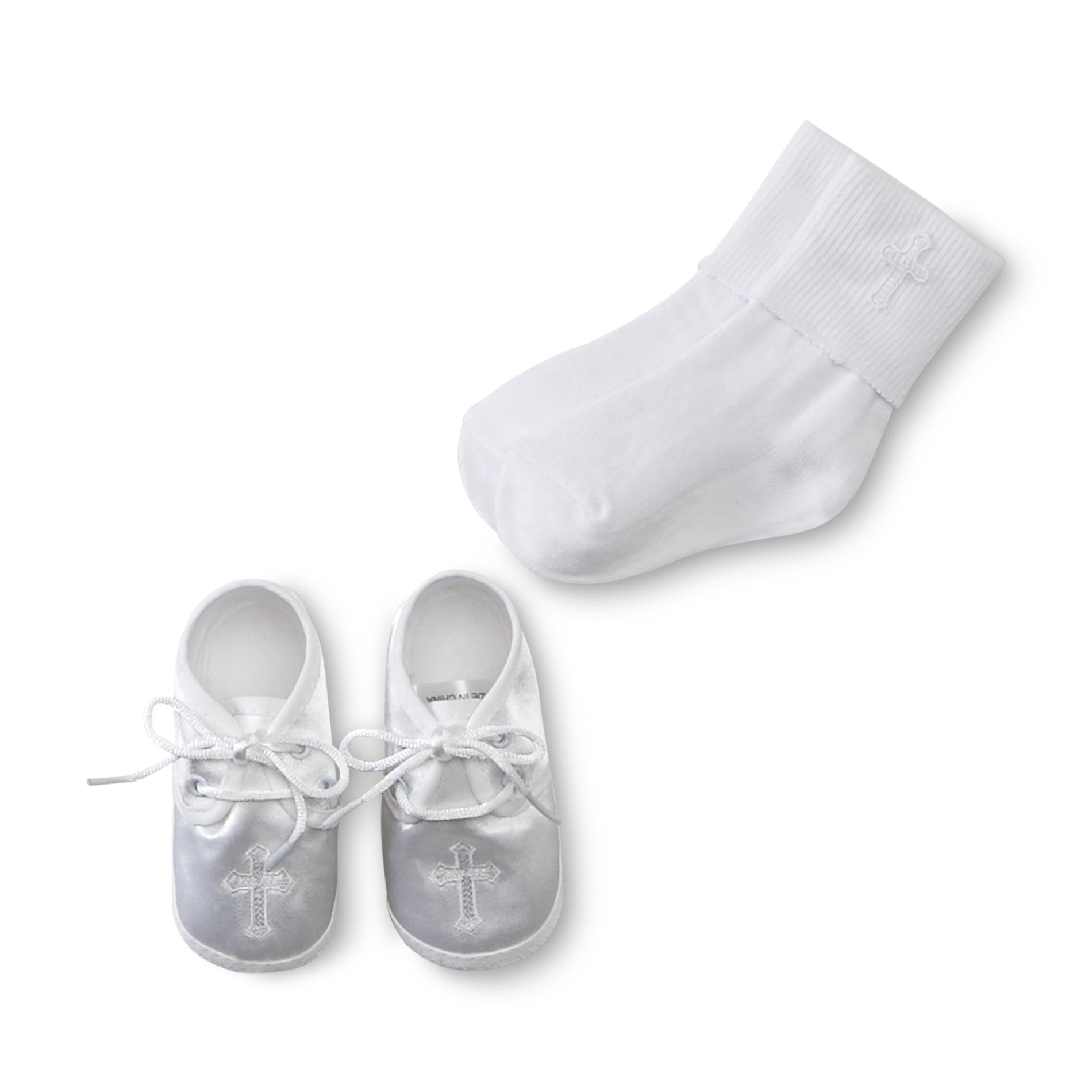 MaDonna Infant Boy's Christening Shoes & Socks