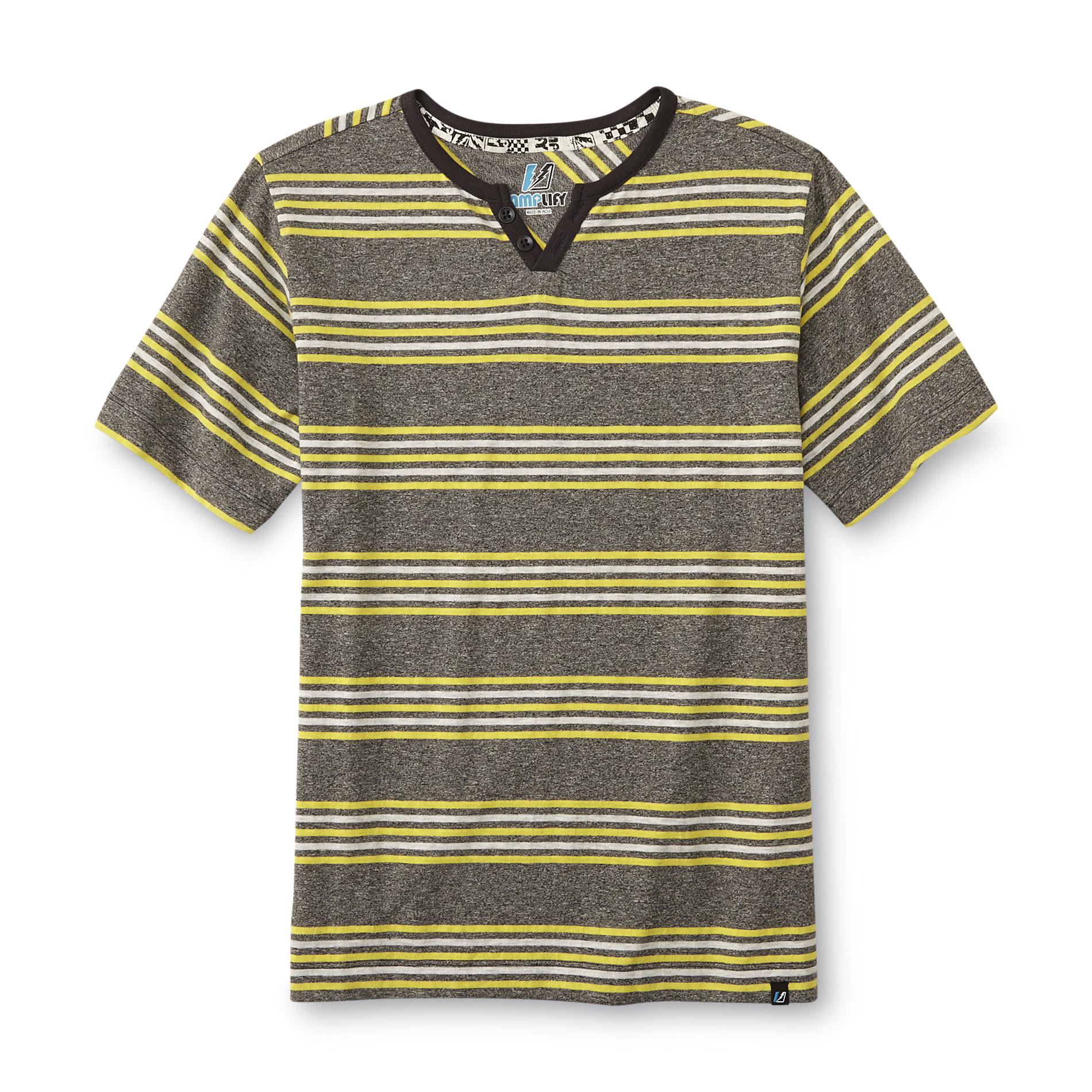 Amplify Boy's Split Neck T-Shirt - Striped