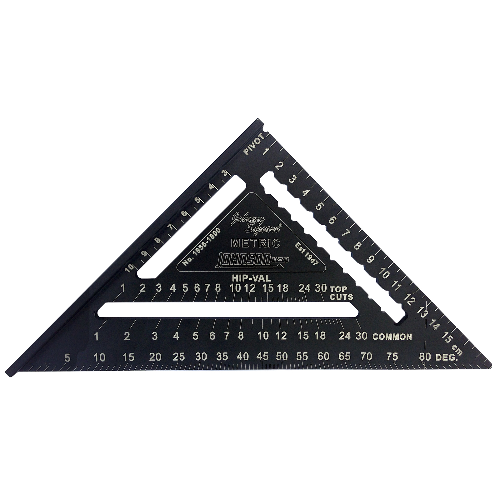 Johnson Level 18cm Metric Johnny Square&#174; Professional Easy-Read&#8482; Aluminum Rafter Square w/out Manual