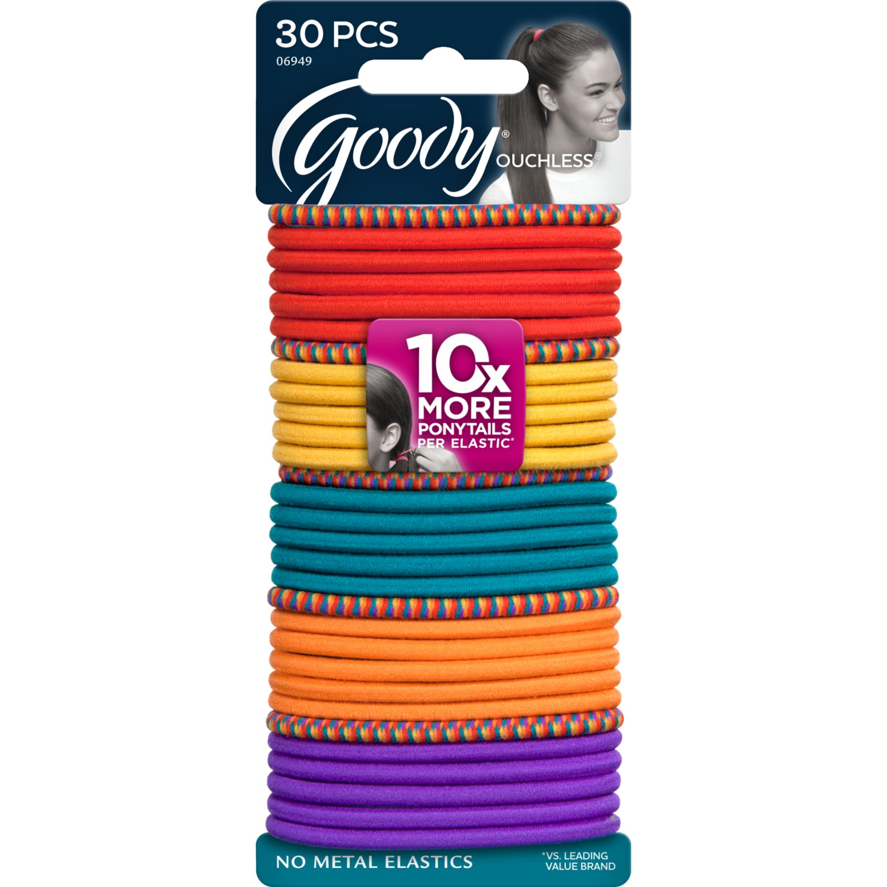 Goody Ouchless No-Metal Elastics  Festival Primary  30 Pcs