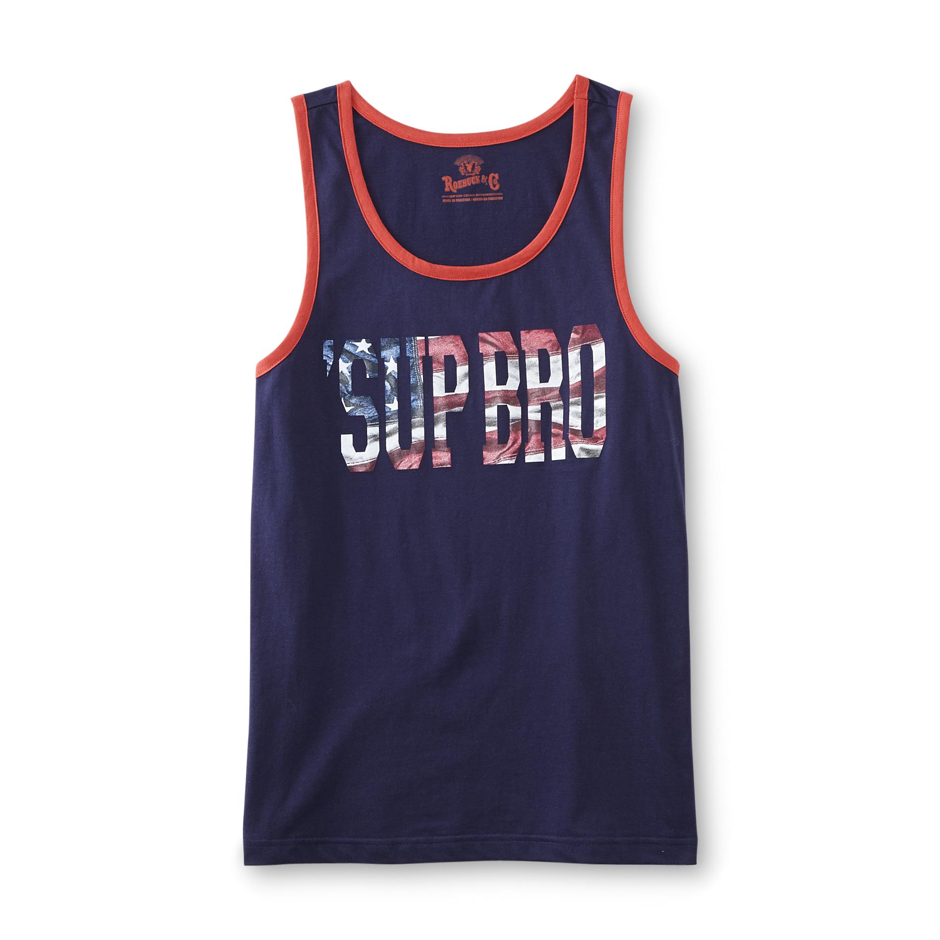 Roebuck & Co. Young Men's Graphic Surfer Tank Top - 'Sup Bro
