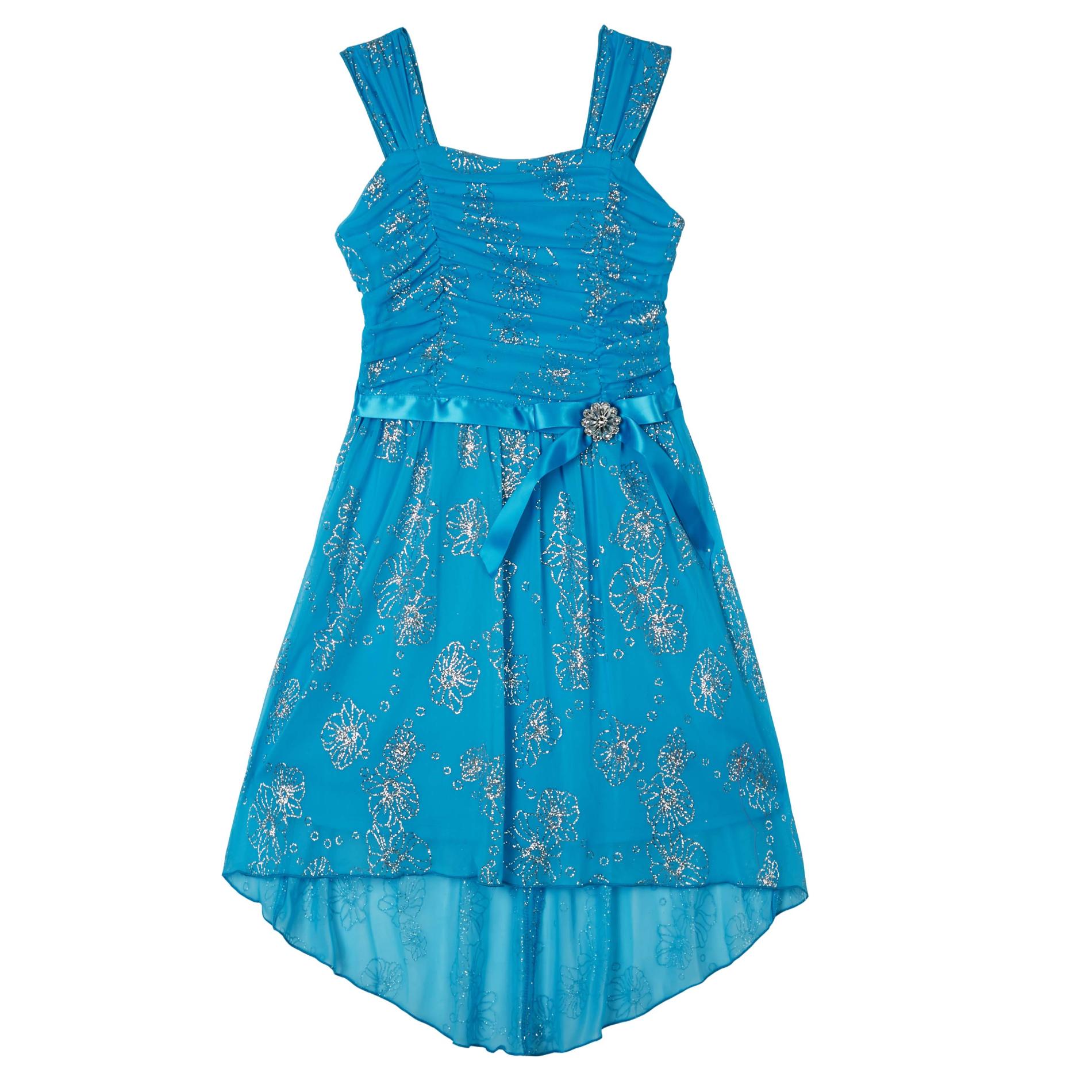 Amy's Closet Girl's Embellished Sleeveless Dress - Floral Print