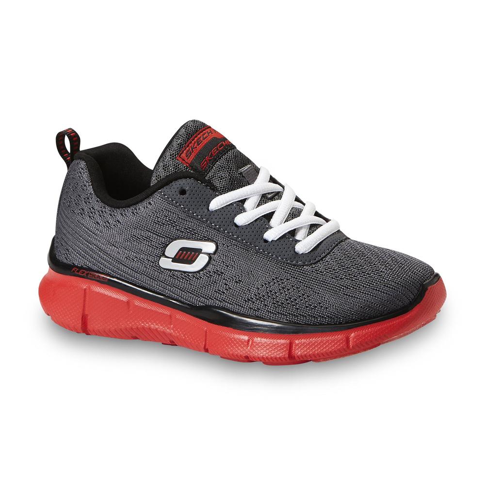 Skechers Boy's Quick Reaction Gray/Red Athletic Shoe