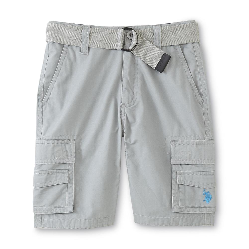 U.S. Polo Assn. Boy's Cargo Shorts & Canvas Belt