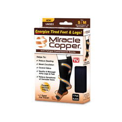 As Seen On TV Miracle Copper As Seen on TV Small/Medium  Black Anti-Fatigue Compression Socks