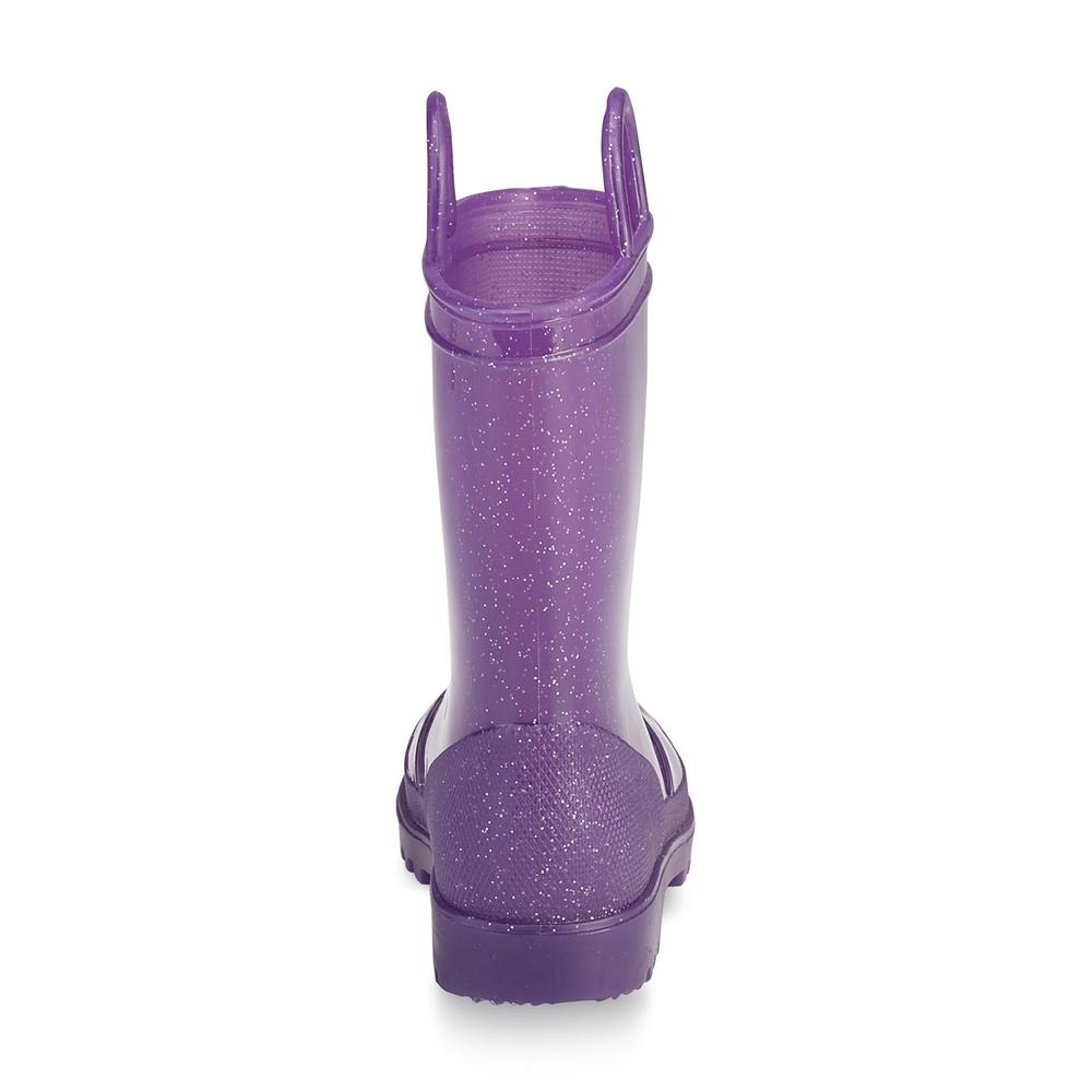 &nbsp; Toddler Girl's Glimmer Purple/Glitter Rain Boot