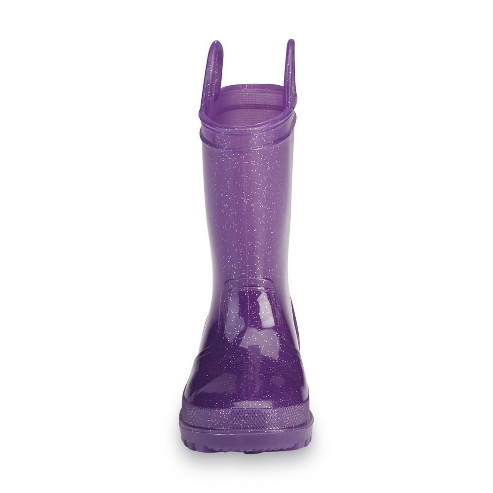 &nbsp; Toddler Girl's Glimmer Purple/Glitter Rain Boot