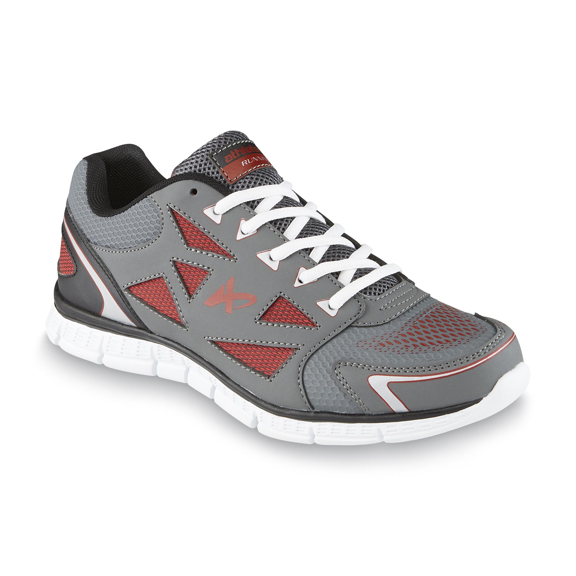 Athletech Men's Sprint Gray/Red/Black Running Shoe