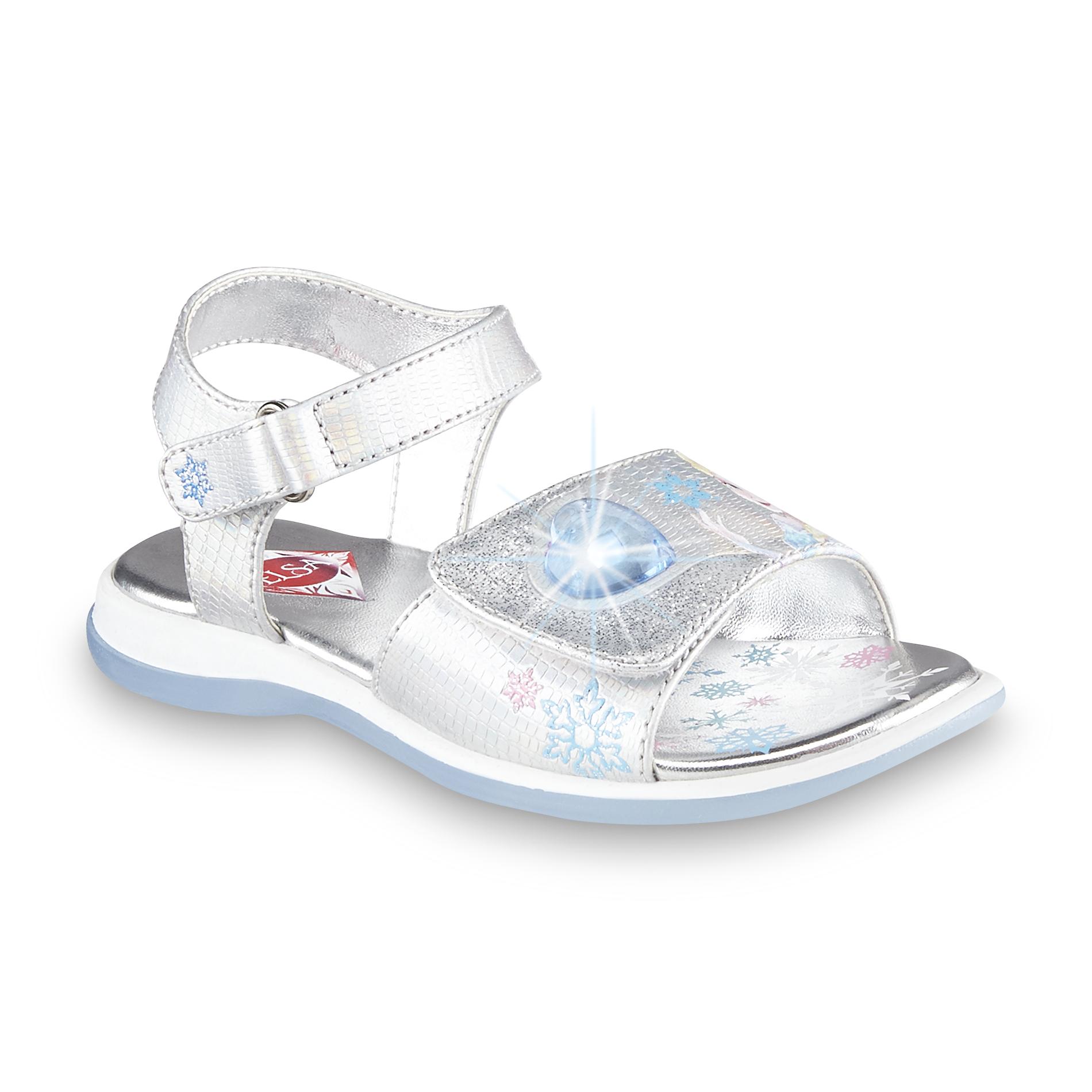 Disney Frozen Girl's Silver LightUp Sandal Shoes Baby
