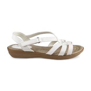 Basic Editions Women's Alice White Cushioned Sandal - Wide Width