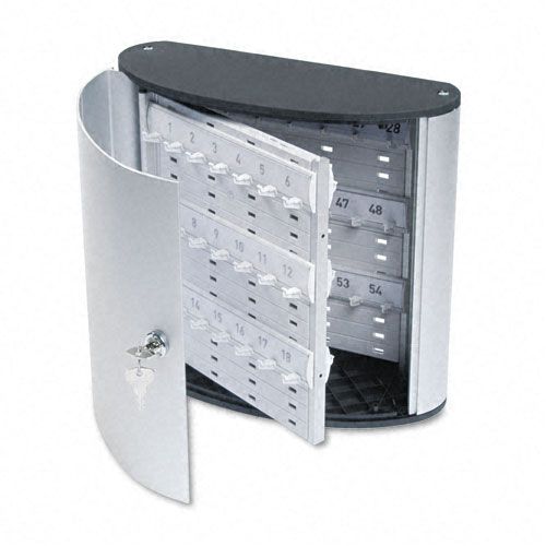 Durable DBL195323 Locking 54-Key Brushed Aluminum Cabinet