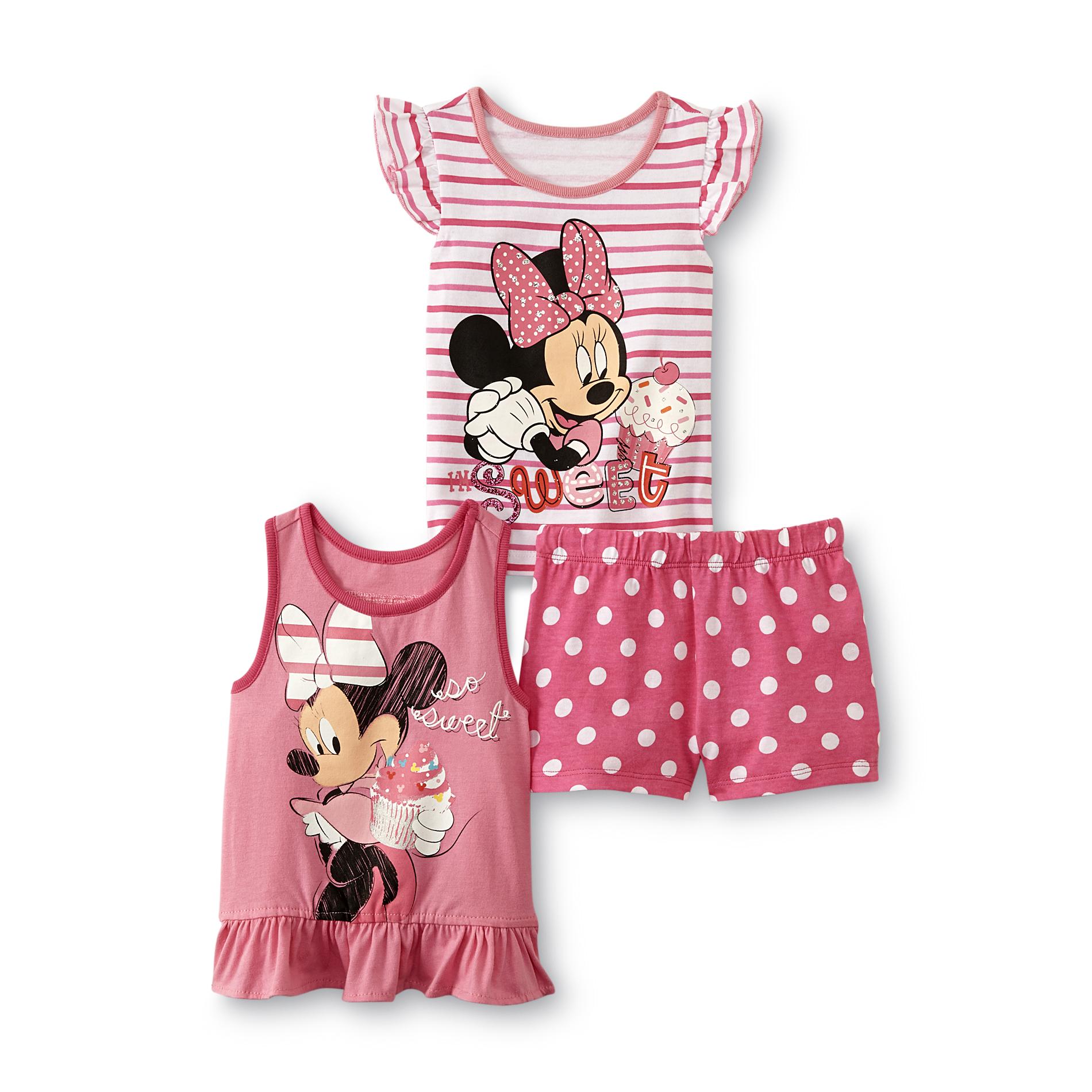 Disney Infant & Toddler Girl's Minnie Mouse T-Shirt  Tank Top & Shorts
